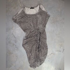 BCBGMaxAzria Black and White Midi Dress